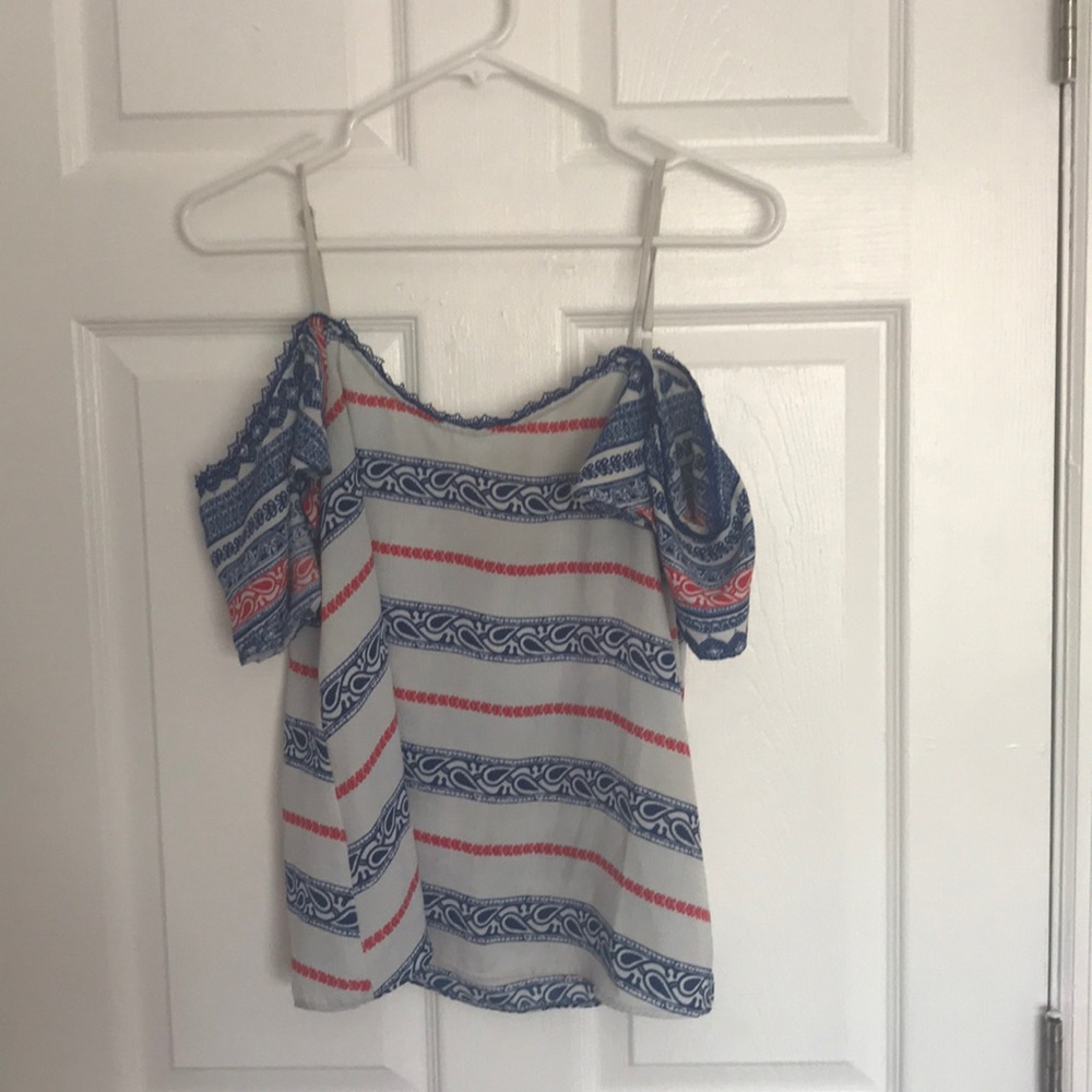 An off the shoulder shirt